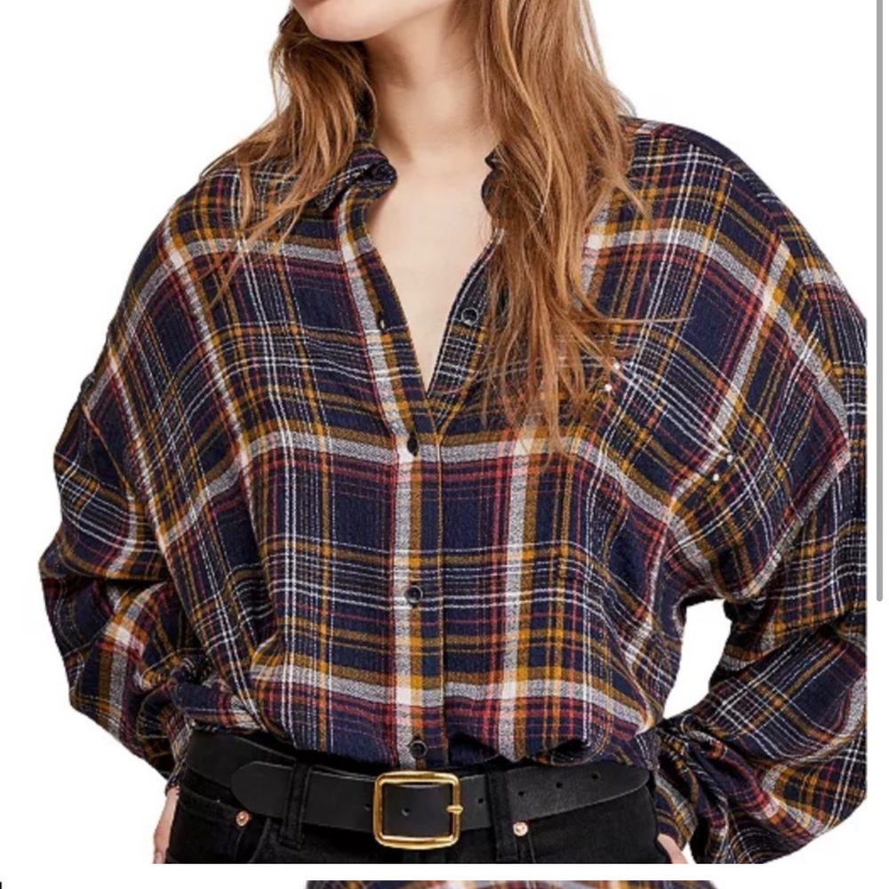 Free People Hidden Valley Plaid Button Down